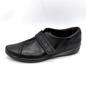 Clarks Shoes Womens Everlay Dixie Black 10 Leather Loafers Walking Hook‎ Loop